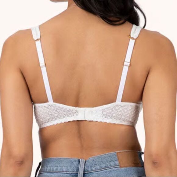 Lively The Crochet Lace‎ Unlined Plunge Bra 36DD Fresh White NWT IN PACKAGING - Picture 3 of 7